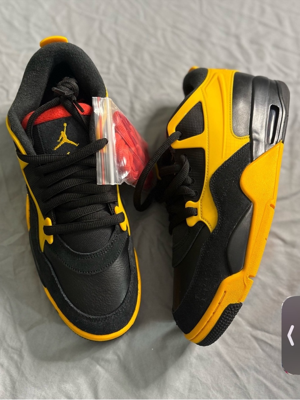 Jordan Men's Black and Yellow Low-Top Sneakers